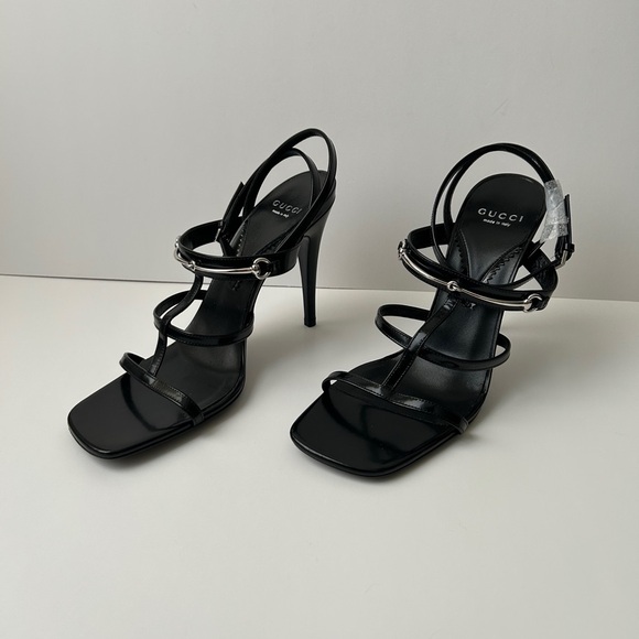 Gucci Black Strappy Heels for Women - Picture 1 of 4
